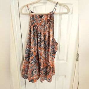 Ann Taylor Pink and Blue Camisole Relaxed Asymmetrical